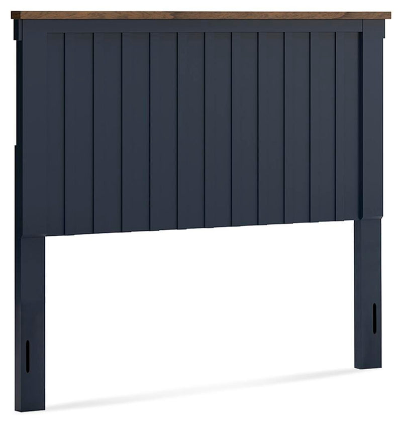 Landocken Full Panel Headboard and Dresser in Brown/Blue - PKG020599