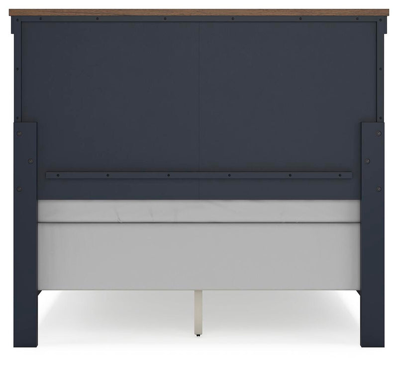 Landocken Full Panel Headboard and Dresser in Brown/Blue - PKG020599