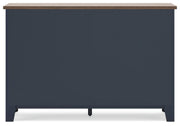 Landocken Full Panel Headboard and Dresser in Brown/Blue - PKG020599