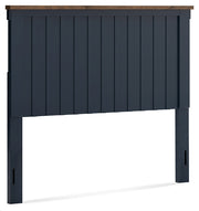 Landocken Full Panel Headboard with Dresser and 2 Nightstands in Brown/Blue from Ashley - Luna Furniture