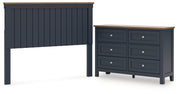 Landocken Queen Panel Headboard with Dresser in Brown/Blue from Ashley - Luna Furniture