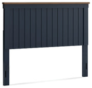Landocken Queen Panel Headboard with Mirrored Dresser in Brown/Blue from Ashley - Luna Furniture