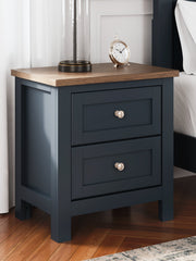Landocken Twin Panel Bed with Dresser and 2 Nightstands in Brown/Blue - PKG020327