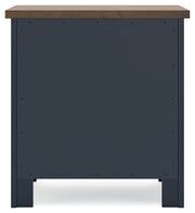 Landocken Twin Panel Headboard with Mirrored Dresser, Chest and Nightstand in Brown/Blue from Ashley - Luna Furniture