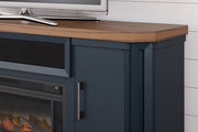 Landocken Two - tone 83" TV Stand with Electric Fireplace - Gate FurnitureTV Stand