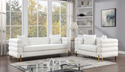 Landovery White/Gold Loveseat - CM6454WH-LV-PK