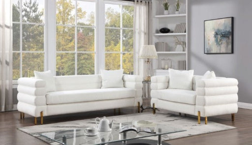 Landovery White/Gold Loveseat - CM6454WH-LV-PK