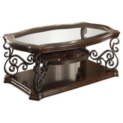 Laney 1-shelf Glass Top Rectangular Coffee Table Deep Merlot - 702448