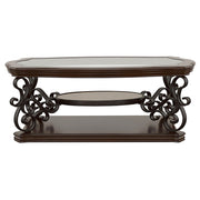 Laney 1-shelf Glass Top Rectangular Coffee Table Deep Merlot - 702448