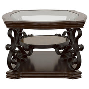 Laney 1-shelf Glass Top Rectangular Coffee Table Deep Merlot - 702448