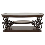 Laney 1-shelf Glass Top Rectangular Coffee Table Deep Merlot - 702448