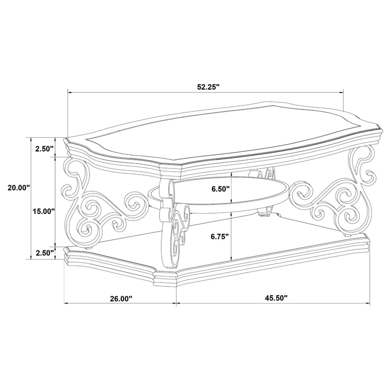 Laney 1-shelf Glass Top Rectangular Coffee Table Deep Merlot - 702448