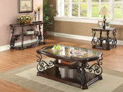 Laney 1-shelf Glass Top Square End Table Deep Merlot - 702447