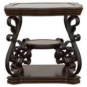 Laney 1-shelf Glass Top Square End Table Deep Merlot - 702447