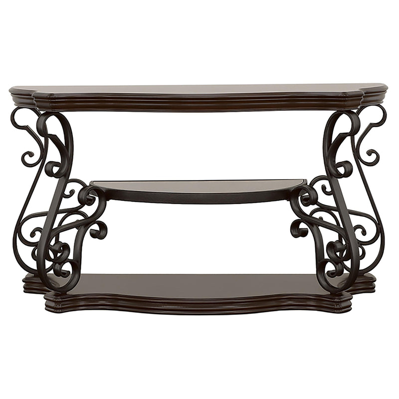 Laney Scrollwork Entryway Sofa Console Table Deep Merlot - 702449