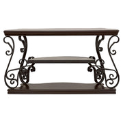 Laney Scrollwork Entryway Sofa Console Table Deep Merlot - 702449