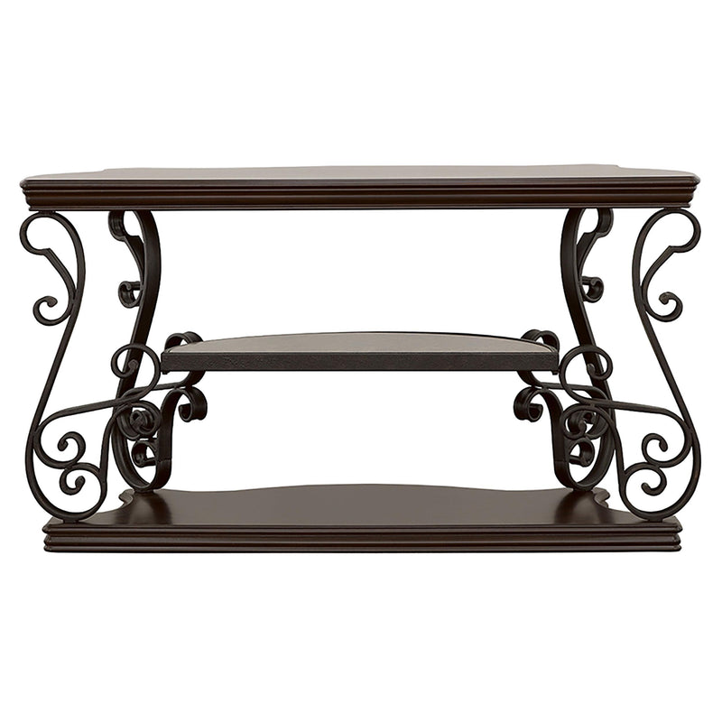 Laney Scrollwork Entryway Sofa Console Table Deep Merlot - 702449
