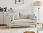 Langham 66" Linen Textured Fabric Upholstered Loveseat in Beige - 157Beige-L