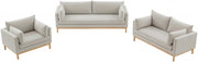 Langham 66" Linen Textured Fabric Upholstered Loveseat in Beige - 157Beige-L