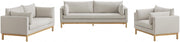Langham 66" Linen Textured Fabric Upholstered Loveseat in Beige - 157Beige-L