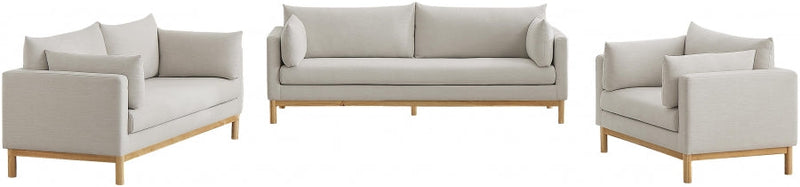Langham 66" Linen Textured Fabric Upholstered Loveseat in Beige - 157Beige-L