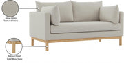 Langham 66" Linen Textured Fabric Upholstered Loveseat in Beige - 157Beige-L