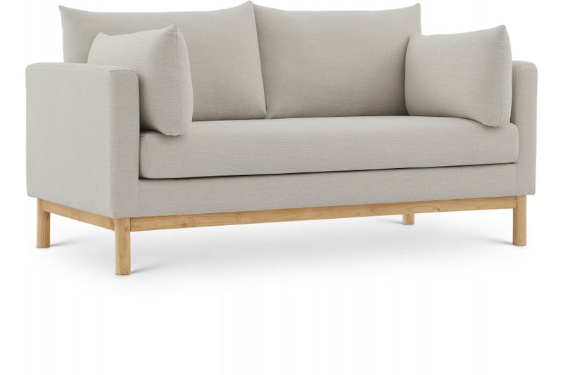 Langham 66" Linen Textured Fabric Upholstered Loveseat in Beige - 157Beige-L