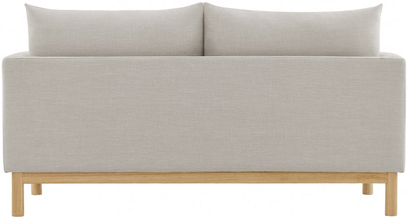 Langham 66" Linen Textured Fabric Upholstered Loveseat in Beige - 157Beige-L