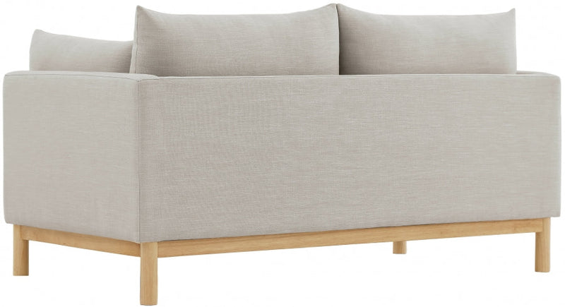 Langham 66" Linen Textured Fabric Upholstered Loveseat in Beige - 157Beige-L