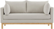 Langham 66" Linen Textured Fabric Upholstered Loveseat in Beige - 157Beige-L