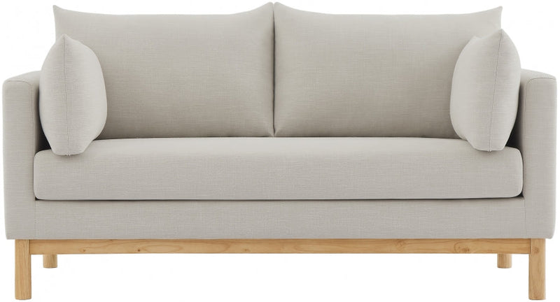 Langham 66" Linen Textured Fabric Upholstered Loveseat in Beige - 157Beige-L