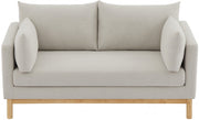 Langham 66" Linen Textured Fabric Upholstered Loveseat in Beige - 157Beige-L