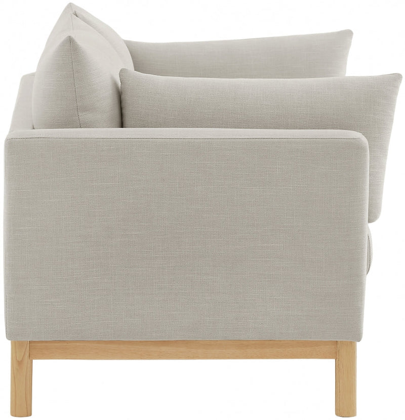 Langham 66" Linen Textured Fabric Upholstered Loveseat in Beige - 157Beige-L