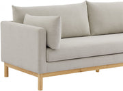 Langham 66" Linen Textured Fabric Upholstered Loveseat in Beige - 157Beige-L