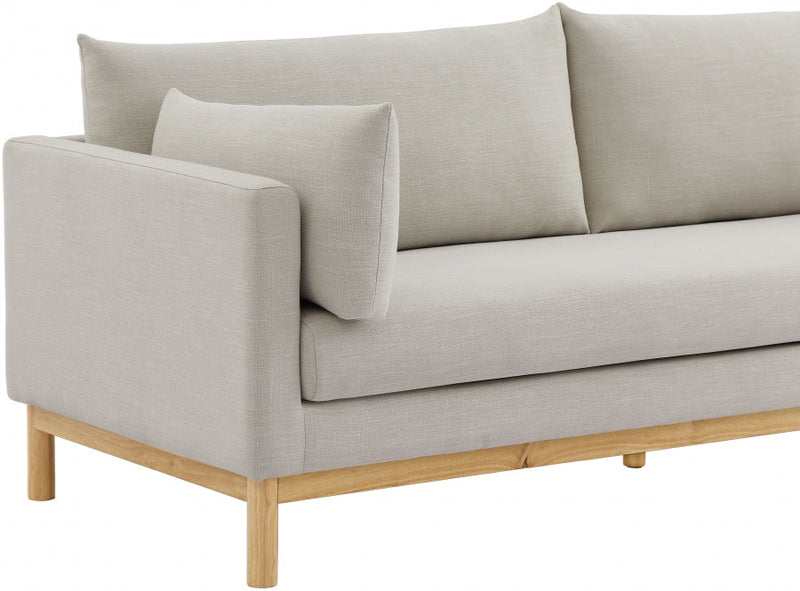 Langham 66" Linen Textured Fabric Upholstered Loveseat in Beige - 157Beige-L