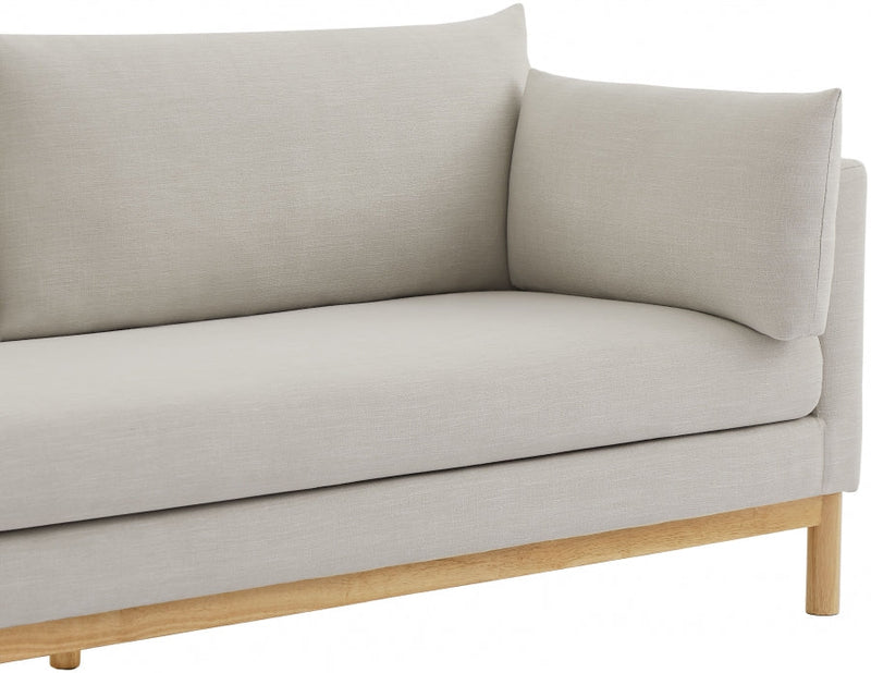 Langham 66" Linen Textured Fabric Upholstered Loveseat in Beige - 157Beige-L