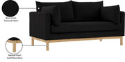 Langham 66" Linen Textured Fabric Upholstered Loveseat in Black - 157Black-L