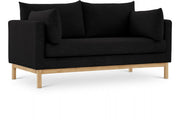 Langham 66" Linen Textured Fabric Upholstered Loveseat in Black - 157Black-L
