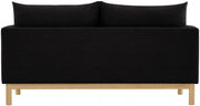 Langham 66" Linen Textured Fabric Upholstered Loveseat in Black - 157Black-L