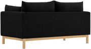 Langham 66" Linen Textured Fabric Upholstered Loveseat in Black - 157Black-L