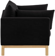 Langham 66" Linen Textured Fabric Upholstered Loveseat in Black - 157Black-L