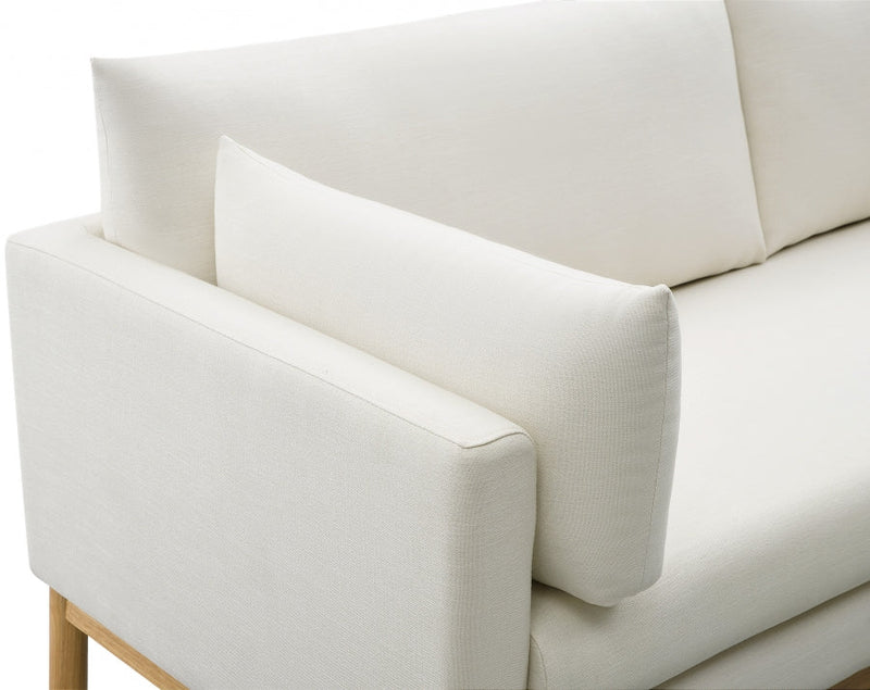 Langham 66" Linen Textured Fabric Upholstered Loveseat in Cream - 157Cream-L