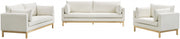 Langham 66" Linen Textured Fabric Upholstered Loveseat in Cream - 157Cream-L