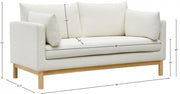 Langham 66" Linen Textured Fabric Upholstered Loveseat in Cream - 157Cream-L