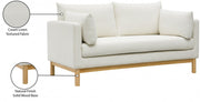 Langham 66" Linen Textured Fabric Upholstered Loveseat in Cream - 157Cream-L
