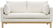 Langham 66" Linen Textured Fabric Upholstered Loveseat in Cream - 157Cream-L