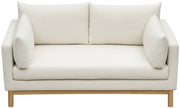 Langham 66" Linen Textured Fabric Upholstered Loveseat in Cream - 157Cream-L