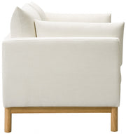 Langham 66" Linen Textured Fabric Upholstered Loveseat in Cream - 157Cream-L