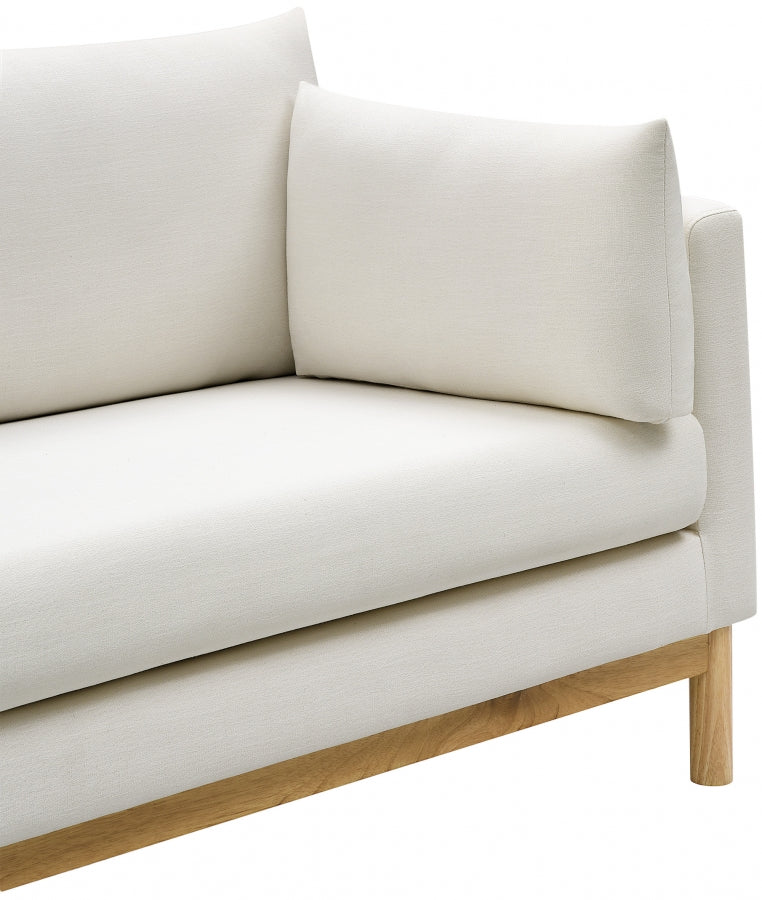 Langham 66" Linen Textured Fabric Upholstered Loveseat in Cream - 157Cream-L
