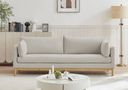 Langham 89.5" Linen Textured Fabric Upholstered Sofa in Beige - 157Beige-S